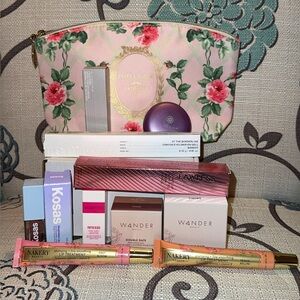 Estée Lauder Floral Cosmetic Bag with Beauty Products